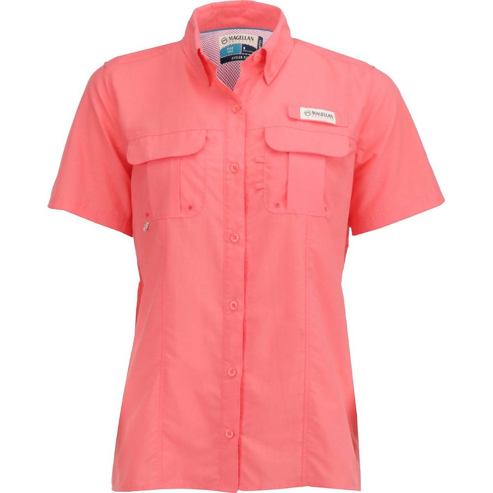 MAGELLAN OUTDOORS MEN'S LAGUNA MADRE SOLID SHORT SLEEVE FISHING SHIRT